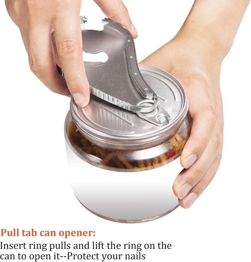 Uinxan Jar Bottle Can Opener for Weak Hand & Seniors with Arthritis-Easy Twist Off Caps (0.6"-2.7") & Pull Tab Seals,Unique Kitchen Gadget,Multi,Portable Christmas Gifts for Elderly/Women/Men (Silver) - Image 5